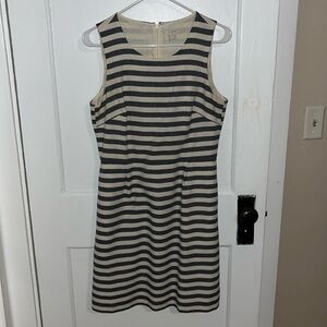 J. Crew sleeveless work dress sleeveless white and blue stripes size 6